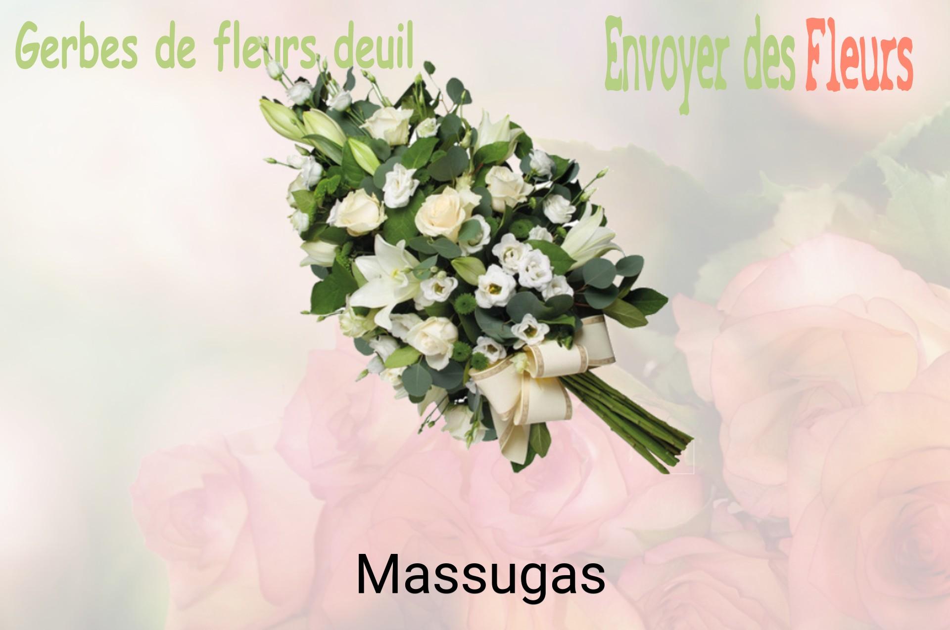 Gerbe de fleurs de deuil livrée à Massugas